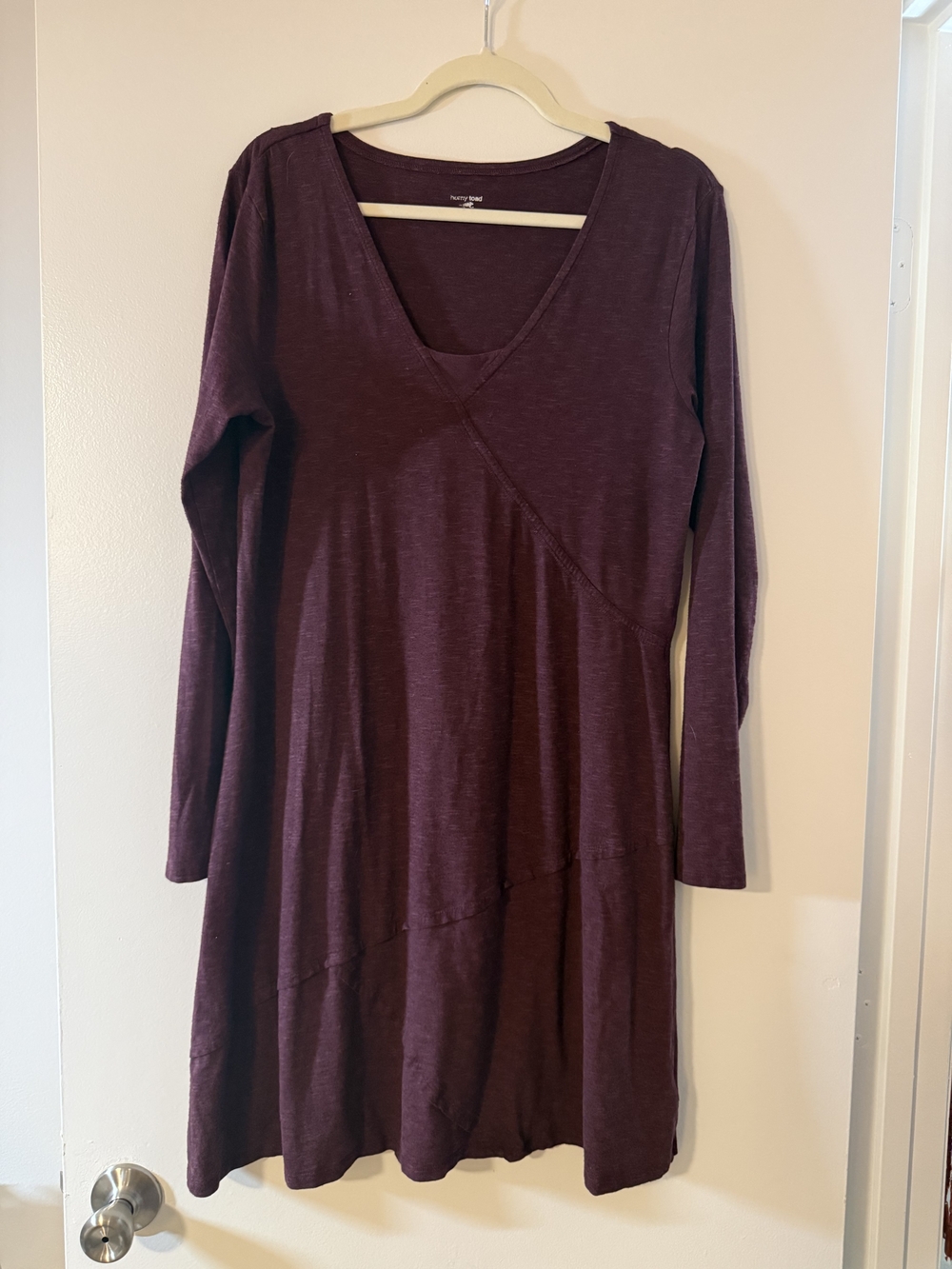 Horny Toad Long-Sleeve V-Neck Swing Dress - Plum